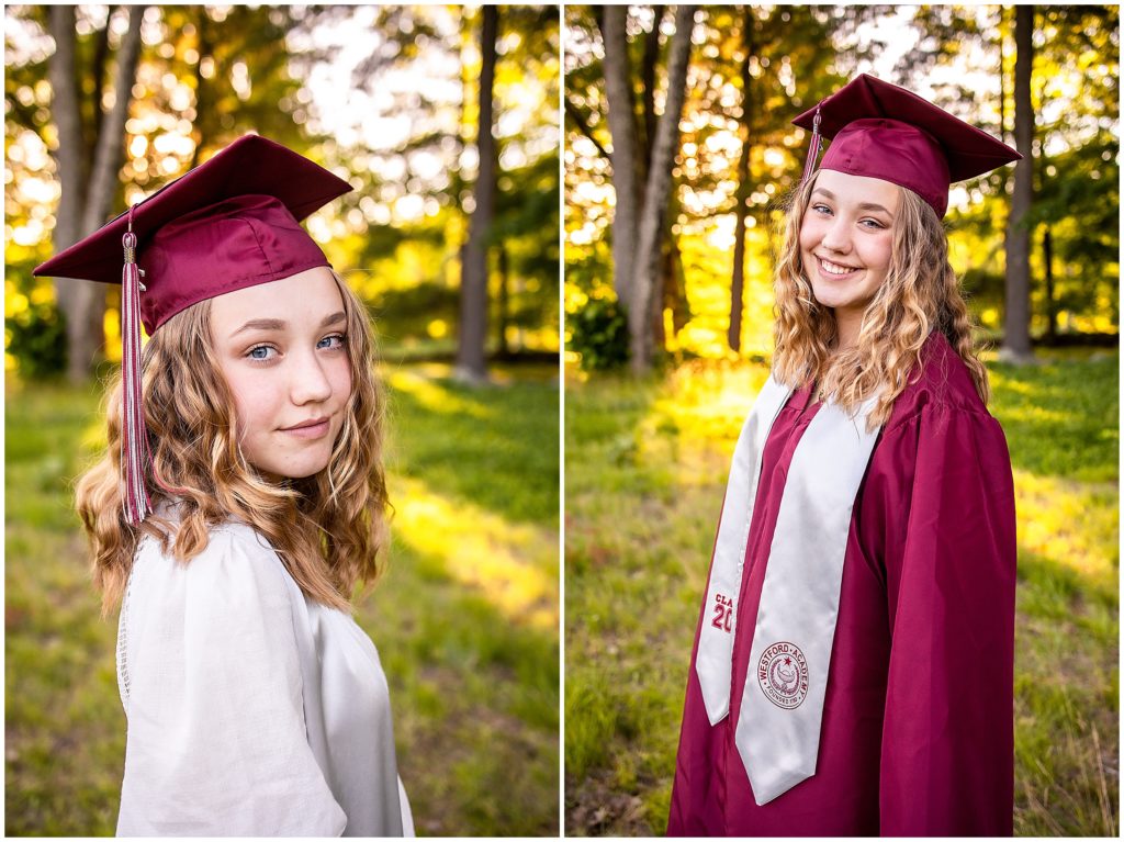 A high school graduate wears her cap